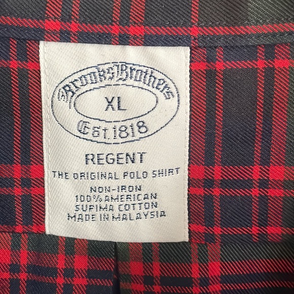 Brooks Brothers Plaid Red Green Navy long sleeve button down Shirt- XL - Picture 2 of 10